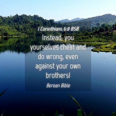 Picture 04 - 1 Corinthians 6:8 BSB - Instead, you yourselves cheat and do wrong, even - Bible Verse Picture