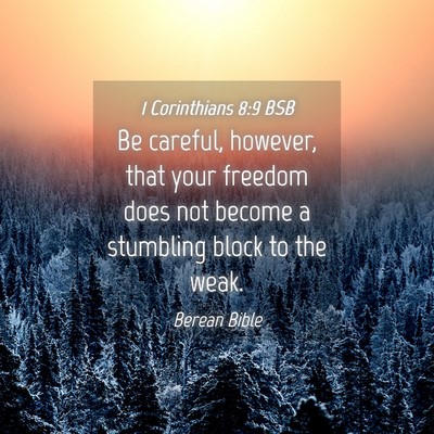 Picture 04 - 1 Corinthians 8:9 BSB - Be careful, however, that your freedom does not - Bible Verse Picture