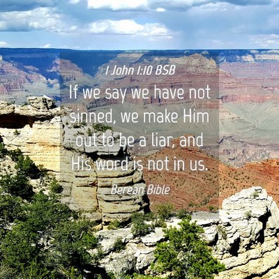 Picture 04 - 1 John 1:10 BSB - If we say we have not sinned, we make Him out to - Bible Verse Picture