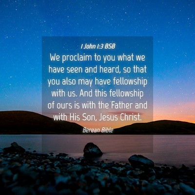 Picture 04 - 1 John 1:3 BSB - We proclaim to you what we have seen and heard, - Bible Verse Picture