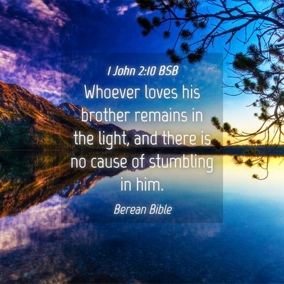 Picture 04 - 1 John 2:10 BSB - Whoever loves his brother remains in the light, - Bible Verse Picture