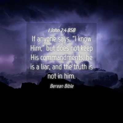 Picture 04 - 1 John 2:4 BSB - If anyone says, “I know Him,” but does not - Bible Verse Picture