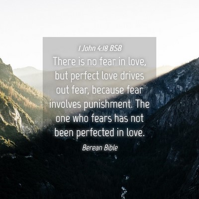 Picture 04 - 1 John 4:18 BSB - There is no fear in love, but perfect love drives - Bible Verse Picture