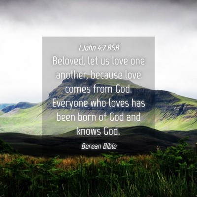 Picture 04 - 1 John 4:7 BSB - Beloved, let us love one another, because love - Bible Verse Picture