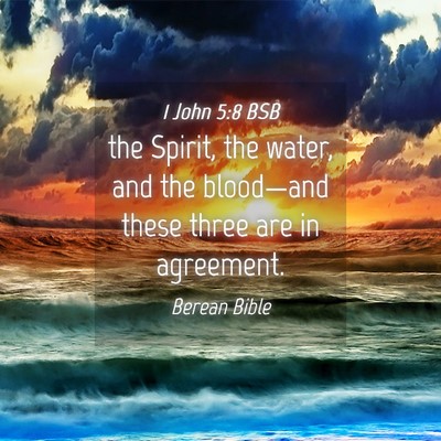 Picture 04 - 1 John 5:8 BSB - the Spirit, the water, and the blood—and these - Bible Verse Picture