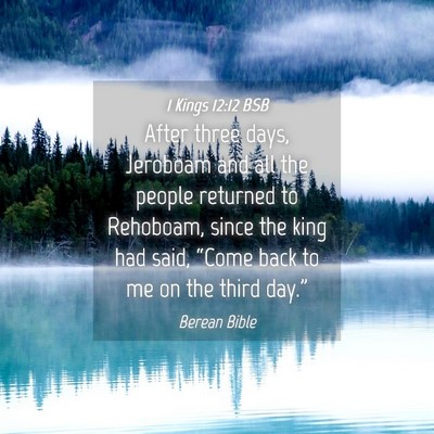 Picture 04 - 1 Kings 12:12 BSB - After three days, Jeroboam and all the people - Bible Verse Picture