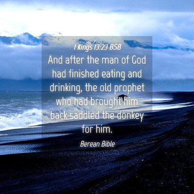 Picture 04 - 1 Kings 13:23 BSB - And after the man of God had finished eating and - Bible Verse Picture
