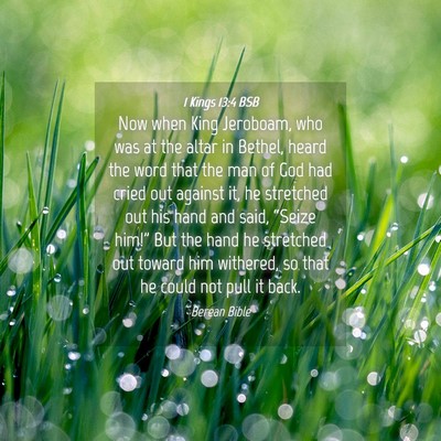 Picture 04 - 1 Kings 13:4 BSB - Now when King Jeroboam, who was at the altar in - Bible Verse Picture