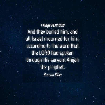 Picture 04 - 1 Kings 14:18 BSB - And they buried him, and all Israel mourned for - Bible Verse Picture