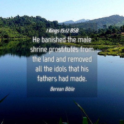 Picture 04 - 1 Kings 15:12 BSB - He banished the male shrine prostitutes from the - Bible Verse Picture