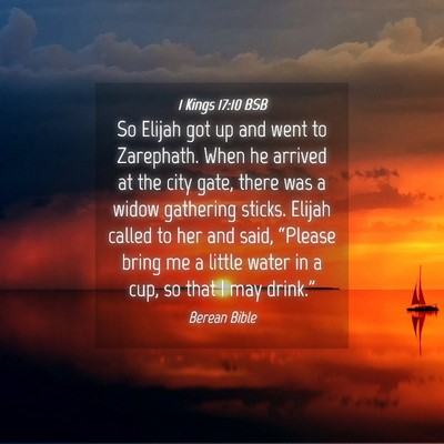 Picture 04 - 1 Kings 17:10 BSB - So Elijah got up and went to Zarephath. When he - Bible Verse Picture