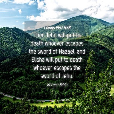 Picture 04 - 1 Kings 19:17 BSB - Then Jehu will put to death whoever escapes the - Bible Verse Picture