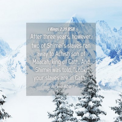 Picture 04 - 1 Kings 2:39 BSB - After three years, however, two of Shimei’s - Bible Verse Picture