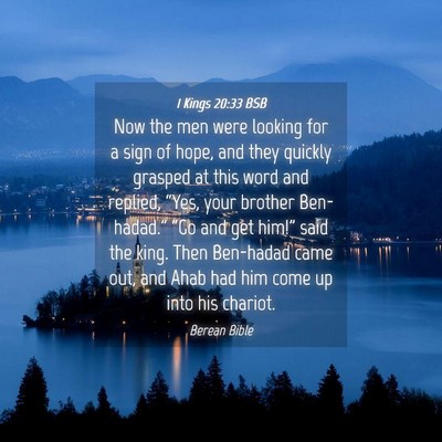 Picture 04 - 1 Kings 20:33 BSB - Now the men were looking for a sign of hope, and - Bible Verse Picture