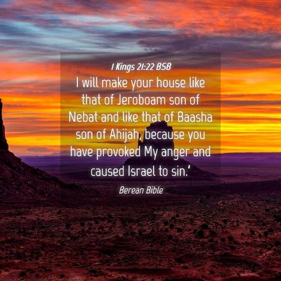 Picture 04 - 1 Kings 21:22 BSB - I will make your house like that of Jeroboam son - Bible Verse Picture