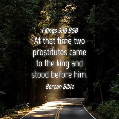 Picture 04 - 1 Kings 3:16 BSB - At that time two prostitutes came to the king and - Bible Verse Picture
