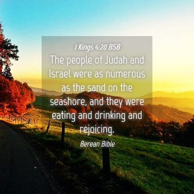 Picture 04 - 1 Kings 4:20 BSB - The people of Judah and Israel were as numerous - Bible Verse Picture