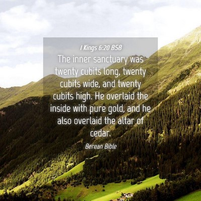 Picture 04 - 1 Kings 6:20 BSB - The inner sanctuary was twenty cubits long, - Bible Verse Picture