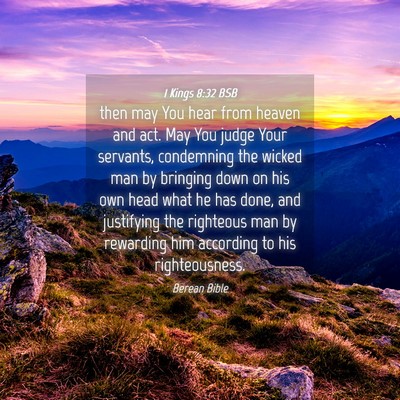 Picture 04 - 1 Kings 8:32 BSB - then may You hear from heaven and act. May You - Bible Verse Picture