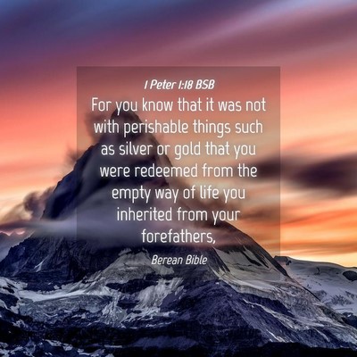 Picture 04 - 1 Peter 1:18 BSB - For you know that it was not with perishable - Bible Verse Picture