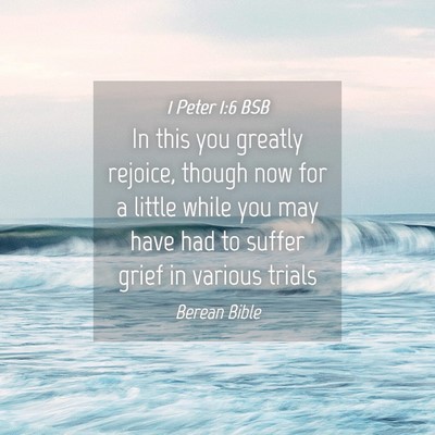 Picture 04 - 1 Peter 1:6 BSB - In this you greatly rejoice, though now for a - Bible Verse Picture