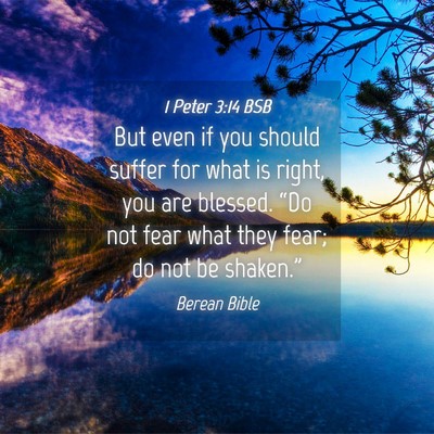 Picture 04 - 1 Peter 3:14 BSB - But even if you should suffer for what is right, - Bible Verse Picture