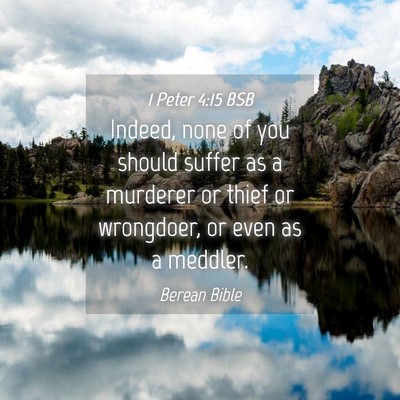 Picture 04 - 1 Peter 4:15 BSB - Indeed, none of you should suffer as a murderer - Bible Verse Picture
