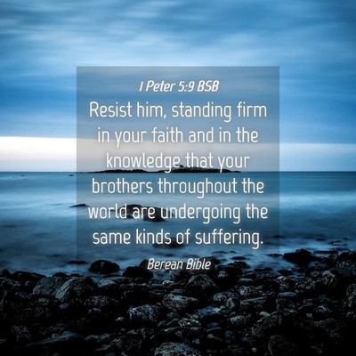 Picture 04 - 1 Peter 5:9 BSB - Resist him, standing firm in your faith and in - Bible Verse Picture