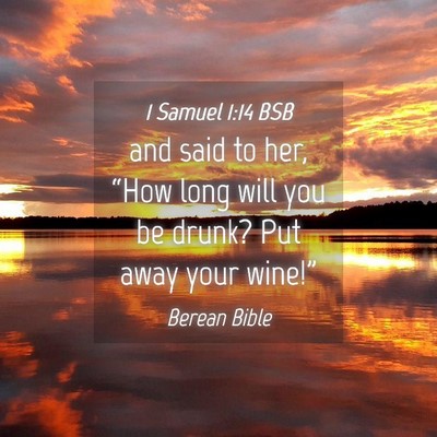 Picture 04 - 1 Samuel 1:14 BSB - and said to her, “How long will you be drunk? - Bible Verse Picture