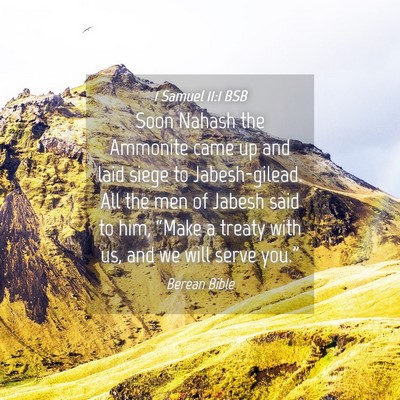 Picture 04 - 1 Samuel 11:1 BSB - Soon Nahash the Ammonite came up and laid siege - Bible Verse Picture