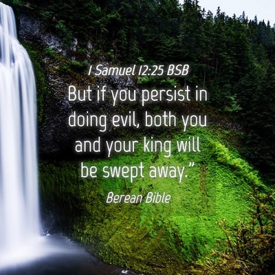 Picture 04 - 1 Samuel 12:25 BSB - But if you persist in doing evil, both you and - Bible Verse Picture