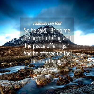 Picture 04 - 1 Samuel 13:9 BSB - So he said, “Bring me the burnt offering and - Bible Verse Picture