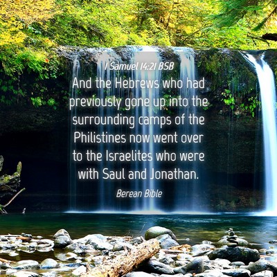 Picture 04 - 1 Samuel 14:21 BSB - And the Hebrews who had previously gone up into - Bible Verse Picture