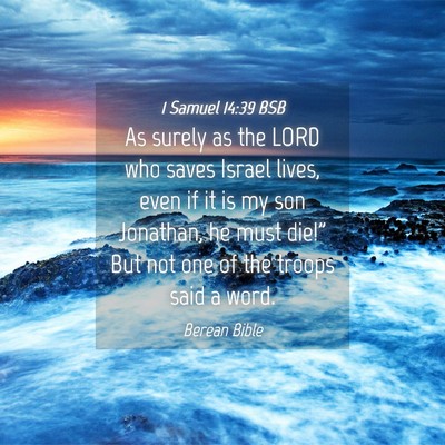 Picture 04 - 1 Samuel 14:39 BSB - As surely as the LORD who saves Israel lives, - Bible Verse Picture