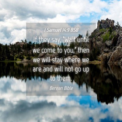 Picture 04 - 1 Samuel 14:9 BSB - If they say, ‘Wait until we come to you,’ - Bible Verse Picture