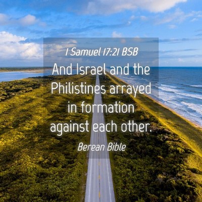 Picture 04 - 1 Samuel 17:21 BSB - And Israel and the Philistines arrayed in - Bible Verse Picture