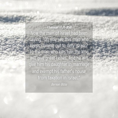 Picture 04 - 1 Samuel 17:25 BSB - Now the men of Israel had been saying, “Do you - Bible Verse Picture