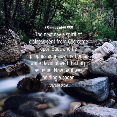 Picture 04 - 1 Samuel 18:10 BSB - The next day a spirit of distress sent from God - Bible Verse Picture