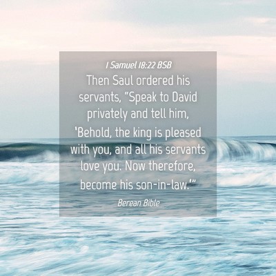 Picture 04 - 1 Samuel 18:22 BSB - Then Saul ordered his servants, “Speak to David - Bible Verse Picture
