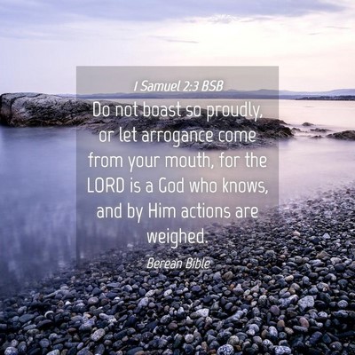Picture 04 - 1 Samuel 2:3 BSB - Do not boast so proudly, or let arrogance come - Bible Verse Picture