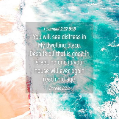 Picture 04 - 1 Samuel 2:32 BSB - You will see distress in My dwelling place. - Bible Verse Picture