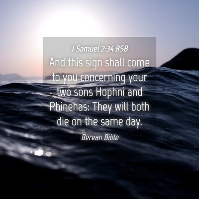 Picture 04 - 1 Samuel 2:34 BSB - And this sign shall come to you concerning your - Bible Verse Picture