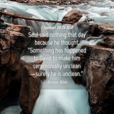 Picture 04 - 1 Samuel 20:26 BSB - Saul said nothing that day because he thought, - Bible Verse Picture