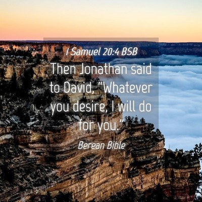 Picture 04 - 1 Samuel 20:4 BSB - Then Jonathan said to David, “Whatever you - Bible Verse Picture