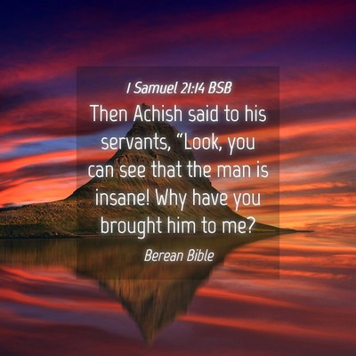 Picture 04 - 1 Samuel 21:14 BSB - Then Achish said to his servants, “Look, you - Bible Verse Picture