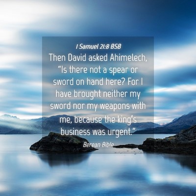 Picture 04 - 1 Samuel 21:8 BSB - Then David asked Ahimelech, “Is there not a - Bible Verse Picture