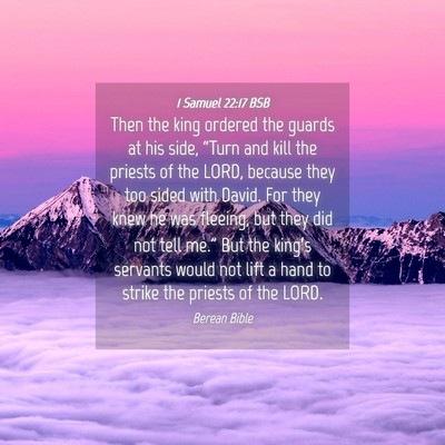Picture 04 - 1 Samuel 22:17 BSB - Then the king ordered the guards at his side, - Bible Verse Picture