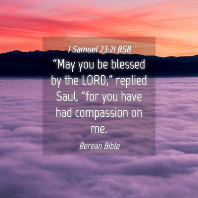 Picture 04 - 1 Samuel 23:21 BSB - “May you be blessed by the LORD,” replied - Bible Verse Picture