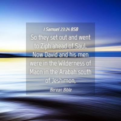 Picture 04 - 1 Samuel 23:24 BSB - So they set out and went to Ziph ahead of Saul. - Bible Verse Picture