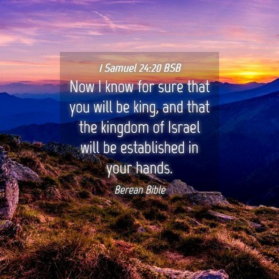 Picture 04 - 1 Samuel 24:20 BSB - Now I know for sure that you will be king, and - Bible Verse Picture